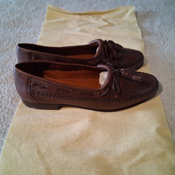 New Bruno Magli Dark Brown Bergen Leather Tassel Loafers Made In Italy main image 5